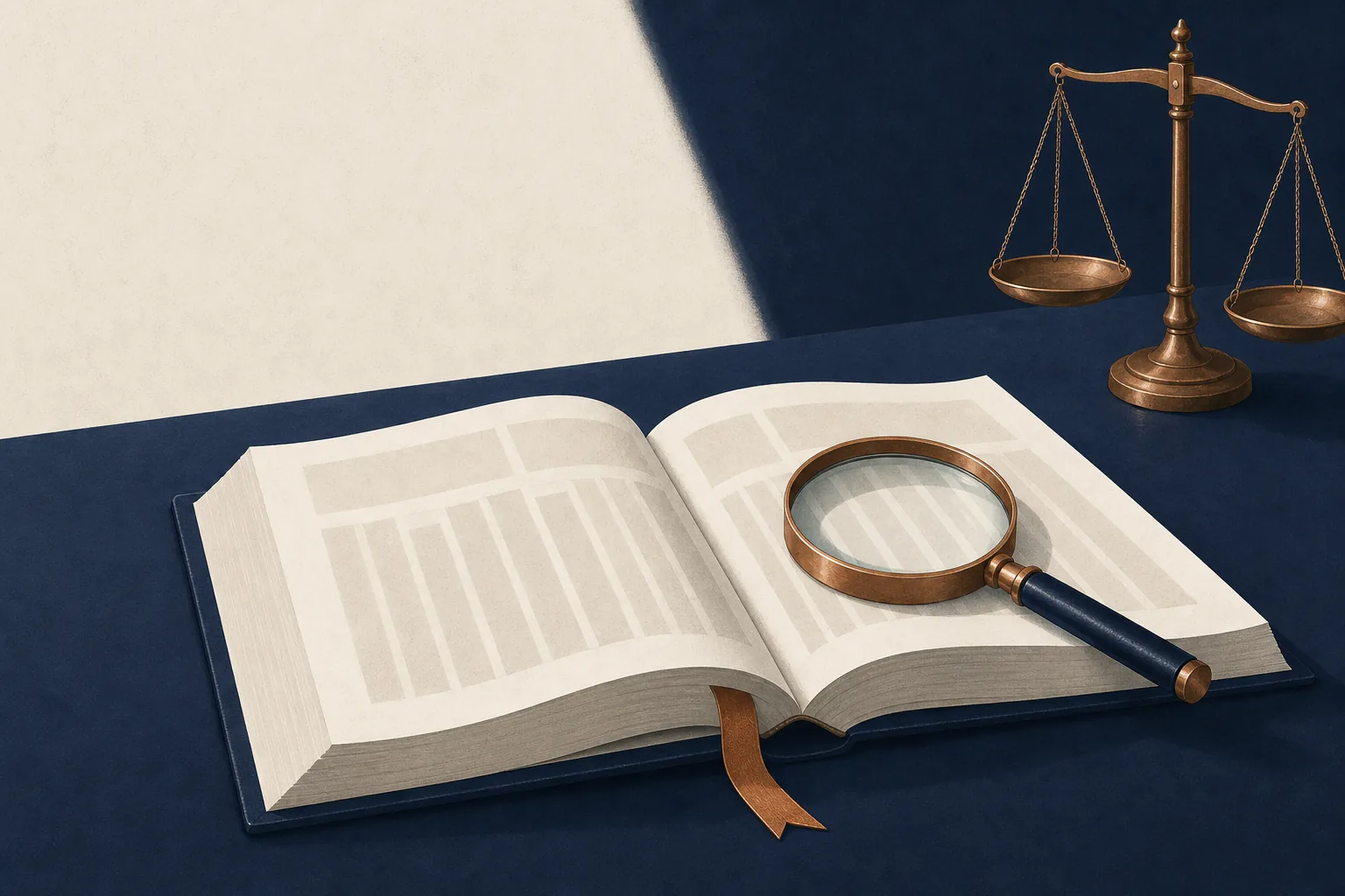 Open reference book with a magnifying glass — a glossary of UK gambling terms